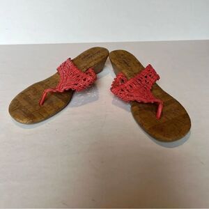 Dexflex Comfort Women's Sandals Size 9 Cork Tan/Pink